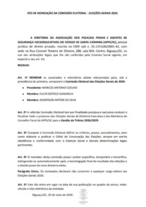 ATO DE NOMEAÇÃO DA COMISSÃO ELEITORAL – ELEIÇÕES GERAIS 2026 de 29/06/2026