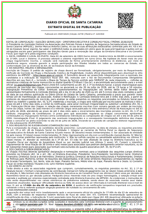 DIÁRIO OFICIAL 06/07/2026 – EDITAL DE CONVOCAÇÃO – ELEIÇÕES GERAIS 2026