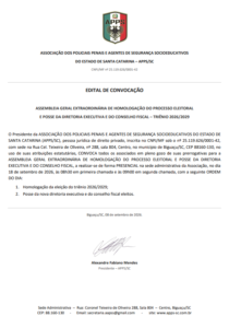 Edital de convocação ASSEMBLEIA GERAL EXTRAORDINÁRIA – 18/09/2026
